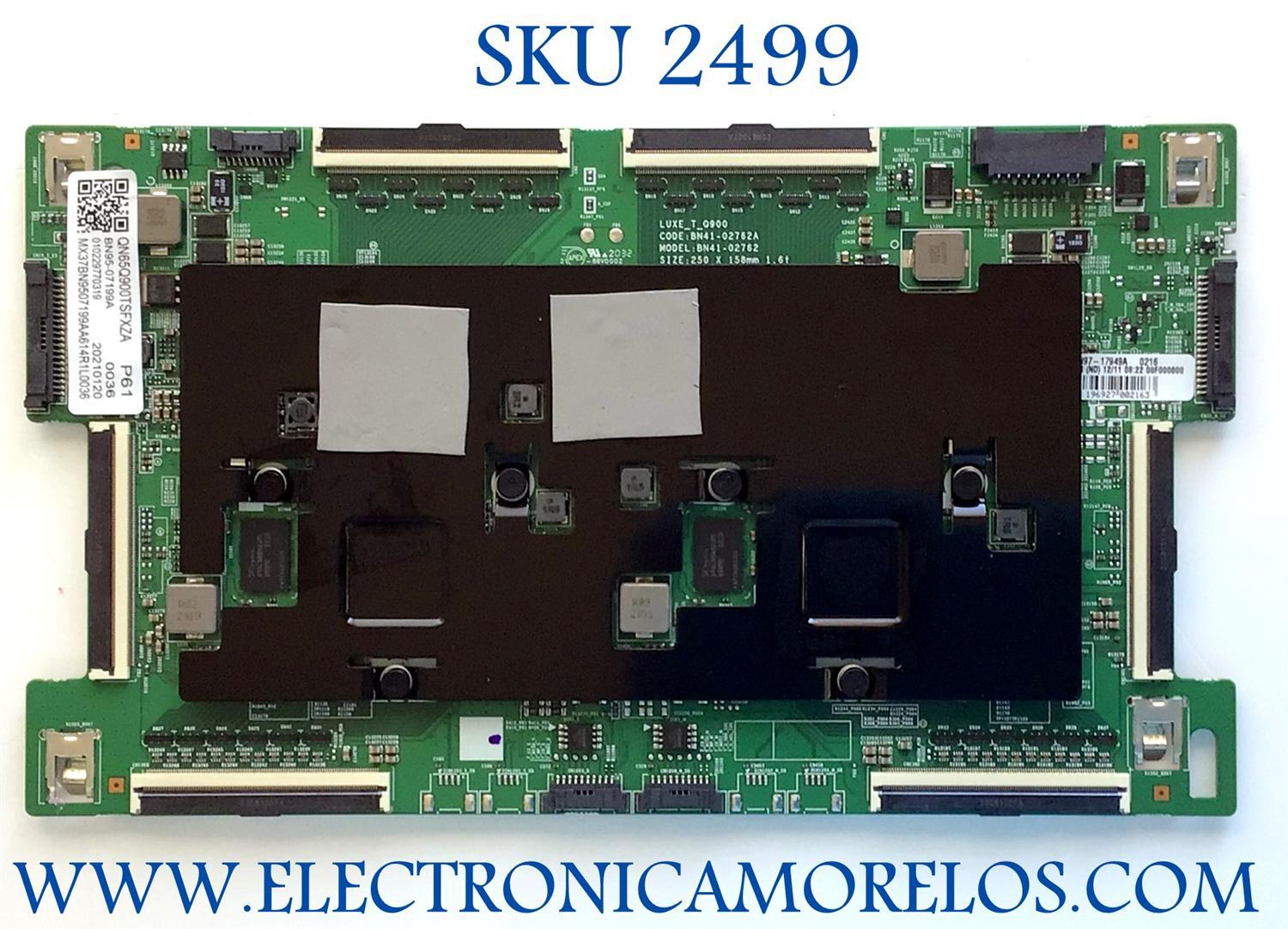 T-CON PARA TV SAMSUNG NUMERO DE PARTE BN95-07199A / BN41-02762A / BN97-17849A / MODELO QN65Q900TSFXZA AG08 / QN65Q900TSFXZA / QN65Q900TSF